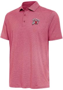 Antigua Utah Utes Mens Red Scheme Short Sleeve Polo