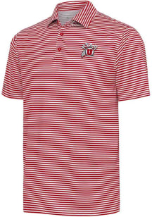 Antigua Utah Utes Mens Red Skills Short Sleeve Polo
