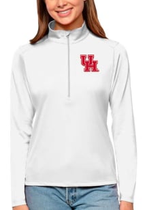 Antigua Houston Cougars Womens White Tribute Qtr Zip Pullover