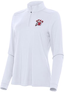 Antigua Utah Utes Womens White Intent Qtr Zip