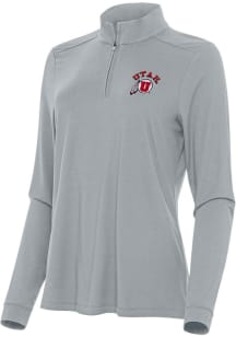 Antigua Utah Utes Womens Grey Intent Qtr Zip