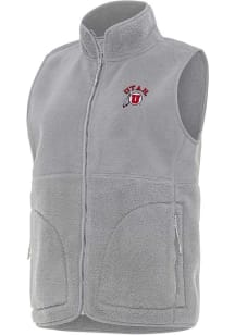 Antigua Utah Utes Womens Grey Nostalgic Vest