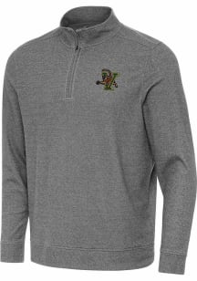 Antigua Vermont Catamounts Mens Black Subtle Long Sleeve Qtr Zip Pullover