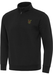 Antigua Vermont Catamounts Mens Black Victory Long Sleeve Qtr Zip Pullover