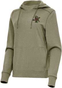 Antigua Vermont Catamounts Womens Olive Justice Hooded Sweatshirt