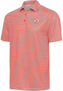 Antigua Virginia Tech Hokies Mens Orange Skills Short Sleeve Polo