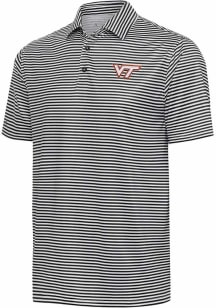 Antigua Virginia Tech Hokies Mens Black Skills Short Sleeve Polo