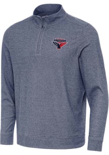 Antigua Florida Freedom Mens Navy Blue Subtle Long Sleeve Qtr Zip Pullover