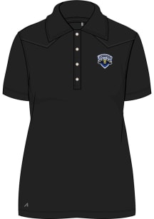 Antigua Nashville Stampede Womens Black Western Short Sleeve Polo Shirt