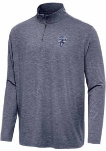 Antigua New York Mavericks Mens Navy Blue Hunk Long Sleeve Qtr Zip Pullover