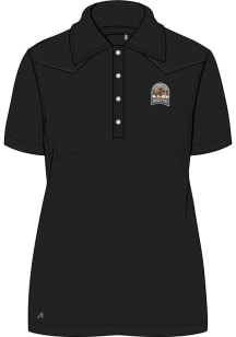 Antigua Oklahoma Wildcatters Womens Black Western Short Sleeve Polo Shirt