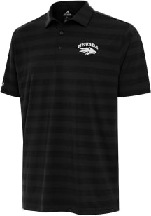 Antigua Nevada Wolf Pack Mens Black Tunnel Short Sleeve Polo