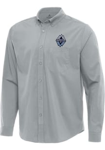Antigua Vancouver Whitecaps FC Mens Grey Flight Long Sleeve Dress Shirt