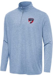 Antigua FC Dallas Mens Blue Hunk Long Sleeve Qtr Zip Pullover
