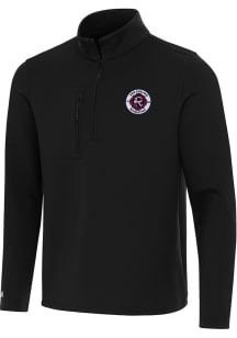 Antigua New England Revolution Mens Black Insider Long Sleeve Qtr Zip Pullover