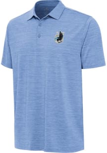 Antigua Minnesota United FC Mens Light Blue Layout Short Sleeve Polo