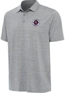 Antigua New England Revolution Mens Grey Layout Short Sleeve Polo