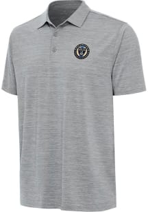 Antigua Philadelphia Union Mens Grey Layout Short Sleeve Polo