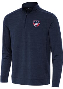 Antigua FC Dallas Mens Navy Blue Bright Long Sleeve Qtr Zip Pullover