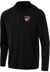 Antigua FC Dallas Mens Black Tidy Long Sleeve Qtr Zip Pullover