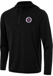 Antigua New England Revolution Mens Black Tidy Long Sleeve Qtr Zip Pullover