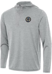Antigua Philadelphia Union Mens Grey Tidy Long Sleeve Qtr Zip Pullover