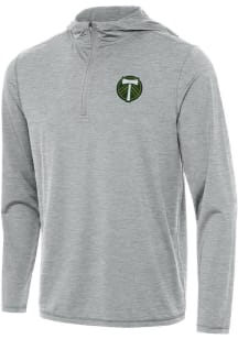 Antigua Portland Timbers Mens Grey Tidy Long Sleeve Qtr Zip Pullover