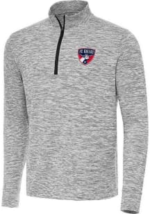 Antigua FC Dallas Mens Black Cause Long Sleeve Qtr Zip Pullover