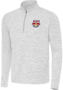 Antigua New York Red Bulls Mens Grey Cause Long Sleeve Qtr Zip Pullover