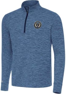 Antigua Philadelphia Union Mens Navy Blue Cause Long Sleeve Qtr Zip Pullover