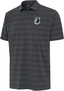 Antigua Minnesota United FC Mens Grey Tunnel Short Sleeve Polo