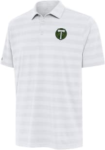 Antigua Portland Timbers Mens White Tunnel Short Sleeve Polo