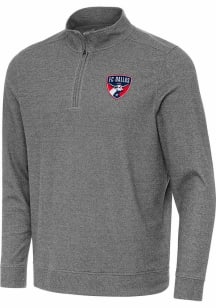 Antigua FC Dallas Mens Black Subtle Long Sleeve Qtr Zip Pullover