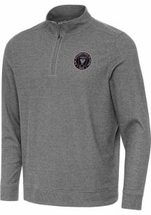 Antigua Inter Miami CF Mens Black Subtle Long Sleeve Qtr Zip Pullover