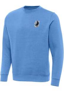 Antigua Minnesota United FC Mens Blue Victory Long Sleeve Crew Sweatshirt