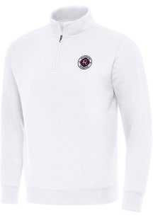 Antigua New England Revolution Mens White Victory Long Sleeve Qtr Zip Pullover