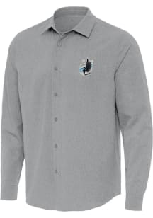 Antigua Minnesota United FC Mens Grey Exposure Long Sleeve Dress Shirt