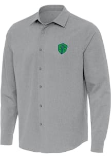 Antigua Seattle Sounders FC Mens Grey Exposure Long Sleeve Dress Shirt