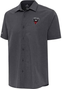 Antigua DC United Mens Black Activate Short Sleeve Dress Shirt