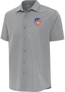 Antigua FC Cincinnati Mens Grey Activate Short Sleeve Dress Shirt