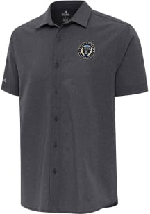 Antigua Philadelphia Union Mens Black Activate Short Sleeve Dress Shirt
