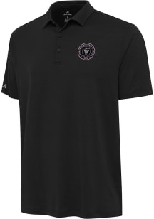Antigua Inter Miami CF Mens Black Reprocess Recycled Short Sleeve Polo