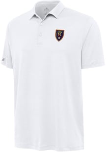 Antigua Real Salt Lake Mens White Reprocess Recycled Short Sleeve Polo