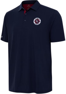 Antigua New England Revolution Mens Navy Blue Era Short Sleeve Polo