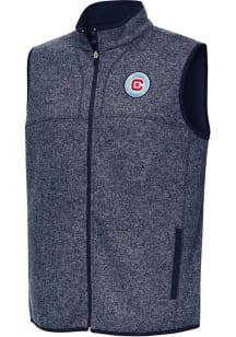 Antigua Chicago Fire Mens Navy Blue Fortune Sleeveless Jacket