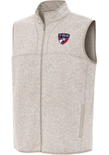 Antigua FC Dallas Mens Oatmeal Fortune Sleeveless Jacket