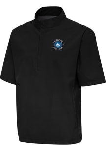 Antigua Charlotte FC Mens Black Brisk Short Sleeve Jacket