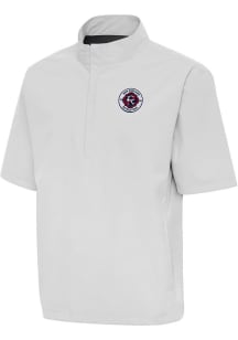 Antigua New England Revolution Mens Grey Brisk Short Sleeve Jacket