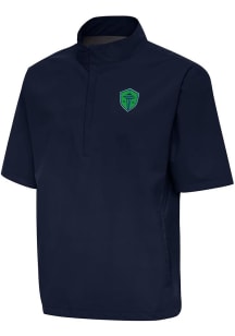 Antigua Seattle Sounders FC Mens Navy Blue Brisk Short Sleeve Jacket