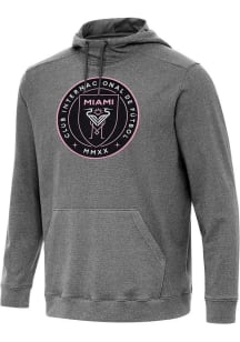 Antigua Inter Miami CF Mens Black Full Front Cloud Long Sleeve Hoodie